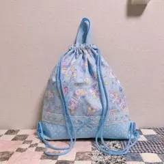 ユニコーンブルーミュージック　着替え袋　ナップサック型