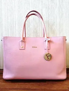 美品　FURLA　フルラ　リンダ　トートバッグ　ハンドバッグ　レザー　ピンク