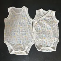 ユニクロ コットンメッシュ 肌着 ノースリーブ 2枚セット 前開き