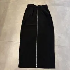 GU フロントジップ ロングタイトスカート ブラック Sのサムネイル