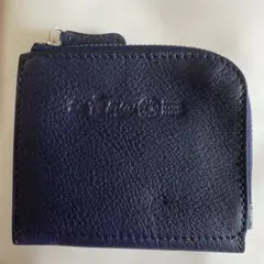 レザー 折り財布 ネイビー コンパクトのサムネイル