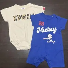 EDWINロンパースとミッキーカバーオールセット