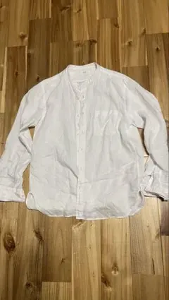 UNIQLO ユニクロ コットンリネンスタンドカラーシャツのサムネイル