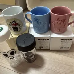 平成レトロ文具（ジェトイ日付フリーダイアリー　メモ帳　シール）と猫マグカップ 平成レトロ文具（ジェトイ日付フリーダイアリー メモ帳 シール）と猫