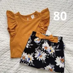 ベビー服　夏服　ノースリーブ　花柄　セットアップ