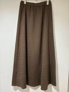 Noble 2025SS ファジーリネンスリットAラインスカート ブラウン 38