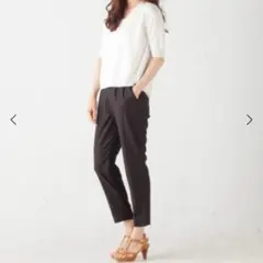le.coeur blanc TRタックテーパードパンツ（36）黒　　キレイめ