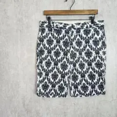 ヴィンテージ【L】メンズハーフパンツ　総柄　ドローコード　a6430