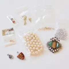ビーズ　パール　天然石　アクセサリー　パーツ　セット　ペンダントトップ