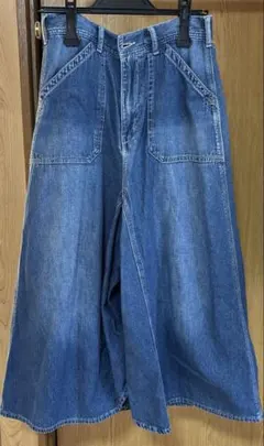 ミリミリデニムスカートパンツ Mサイズ　キュロットワイド