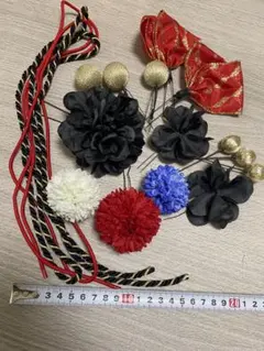 成人式　髪飾り　振袖　卒業式　紐　ヘアアクセサリー　和装　花飾り