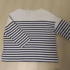 無印良品　7分袖ボーダーカットソー　ボートネック　M〜L 綿100%
