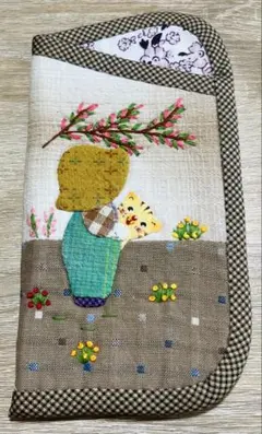 ★最終1点・新作★ビリーくんス＆ねこ　メガネケース　ハンドメイド　ブラウン系