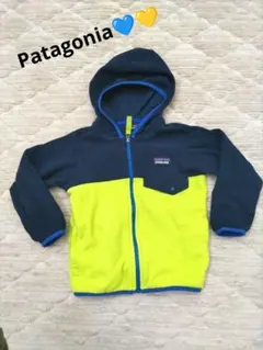 Patagonia フリースジャケット 2T ネイビー/ライム　アウトドア