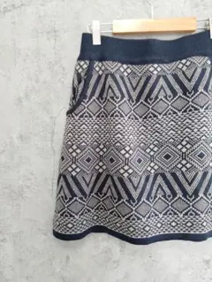 ニコル　NICOLE ニット　ミニスカート ネイビー ホワイト 38 S