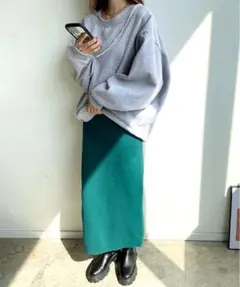 グレー オーバーサイズ スウェット　裏起毛　 FUTIER　LAND トレーナー