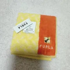 FURLA タオルハンカチ イエロー オレンジ ミニタオル 新品未使用