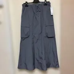 タグ付き　GU カーゴマキシスカート 　　GRAY XL