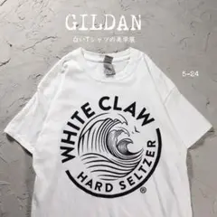 GILDAN 白Tシャツ　企業ロゴ　WHITE CLAW パブイベント