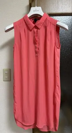 シャツワンピース　ピンク　ノースリーブ　H&M