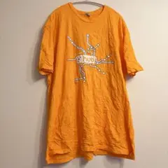 NEXT LEVEL オレンジ Tシャツ XXLオーバーサイズ 海外古着 個性的