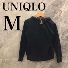 【美品】UNIQLO ユニクロ フルジップパーカー メンズ M ネイビー 裏起毛
