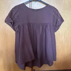 ブラウン レース袖 フレアTシャツ　アーバンリサーチ