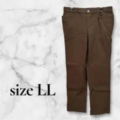 美品♡ レディース ストレッチパンツ (LL) ブラウン 無地 シンプル