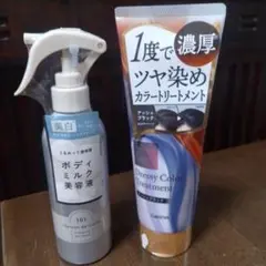 新品2品・サロンドプロドレッシーカラートリートメント黒&ナリス化粧品美白美容液