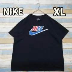 ナイキ 黒 Tシャツ 半袖 センターロゴ プリント ビッグシルエット【い744
