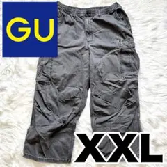 【即日発送】GU ワイドデニムカーゴパンツ メンズ XXL ダークグレー