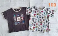 Tシャツ　100　アンパンマン　黒　白　半袖