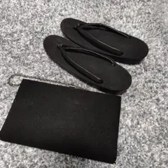 黒い草履と和装用バッグのセット