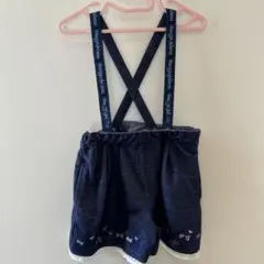 サスペンダー付きネイビーショートパンツ メゾピアノ