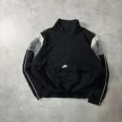 NIKE 00s ハーフジップ クロップ ナイロンジャケット ブラック M 短丈