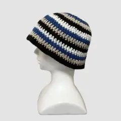 バケットハット　手編み　古着　レア　クロシェハット　クラッシャーハット