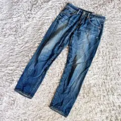 ANTGAUGE アントゲージ　クロップドデニムジーンズ　ストレッチ　革パッチ