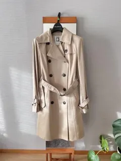 良品【ミッシェルクラン】トレンチコート スプリングコート ベルト付き ロング