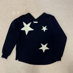 CYNICAL ウールカシミヤ 星柄 Vネックセーター