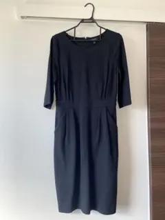 ランズエンド ワンピース　ブラック　7号　Sサイズ　七分袖　秋服