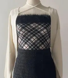 NOMAE ボレロセットファーチェックトップス