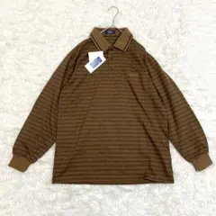 BELL CANADIAN OPEN 長袖ポロシャツ ボーダー ブラウン M