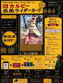 旧カルビー仮面ライダーカード No.13 怪人サボテグロン 裏25局 明朝体