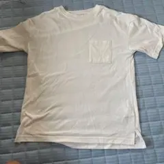 PLUS ONE ポケット付きTシャツ ホワイト Mサイズ