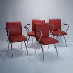 アームチェア　4脚セット　赤