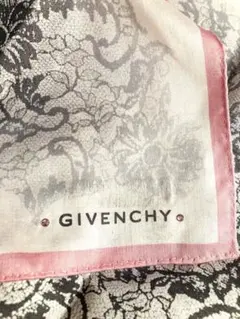 GIVENCHY ピンクスワロフスキー付き花柄レース仕様デザインのハンカチ 新品のサムネイル