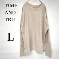TIME AND TRU【L】 オーバーサイズ 長袖シャツ トレーナー ベージュ