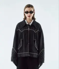 AMERI UND ELSA BIJOU WOOL JACKET グレー M - メルカリ