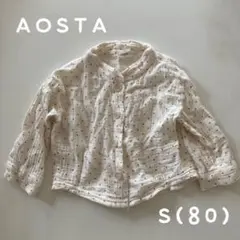 AOSTA S(80) 韓国子供服 水玉 ドット シャツ 重ね着 トップス 男女