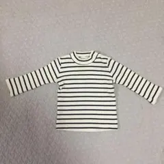 ブランシェス　ボーダーリブハイネックT ８０サイズ